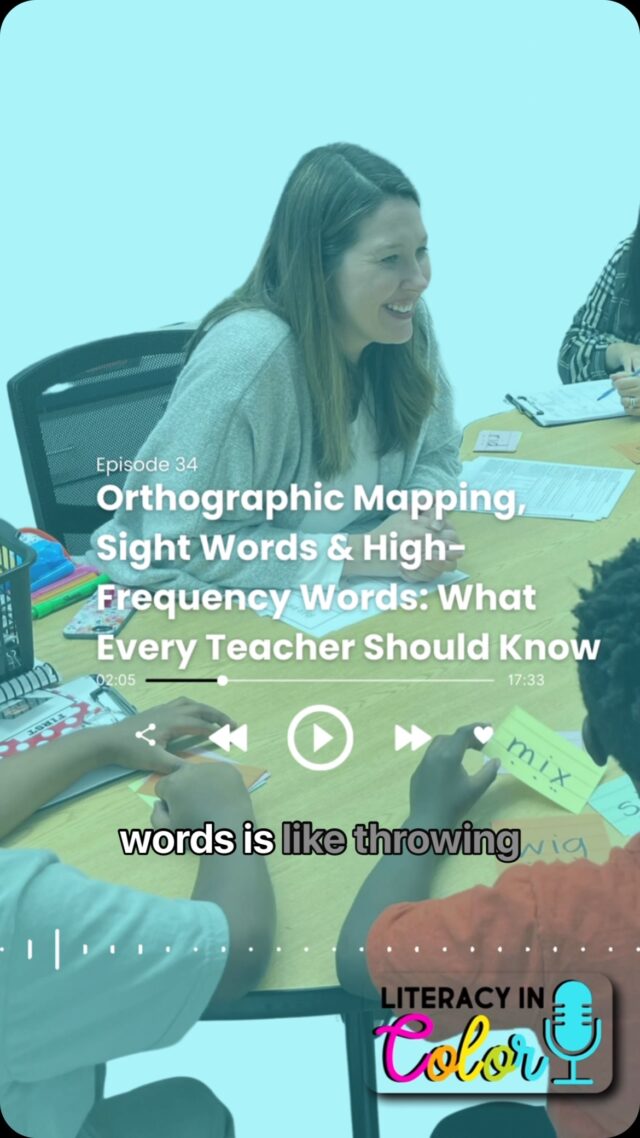 “If we want students to become fluent readers, we need to teach them according to how the brain actually learns.”

Spoiler alert: memorizing whole words isn’t it. In this week’s episode of Literacy in Color, we’re unpacking orthographic mapping—what it is, why it matters, and how it completely shifts the way we think about sight words and high-frequency words.

Because here’s the thing: relying on memorization leaves too many behind.

We’ll explore how to build strong word recognition through phoneme-grapheme connections, and what teachers need to know to support all readers.

Want the link to this episode? Drop the word “MAP” below and I’ll send it your way! 🎧 

#literacyincolor #literacyincolorpodcast #podcast #educationpodcast #podcastforteachers #podcastforeducators #scienceofreading #structuredliteracy #orthographicmapping #sightwords #highfrequencywords