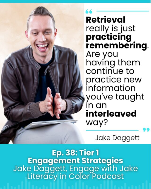 Let’s talk Tier 1.

In this energizing episode, I’m joined by the always dynamic Jake Daggett (@jake_daggett ) to explore what really fuels student engagement & retrieval —and it goes far beyond fancy activities.

Comment “ENGAGE” below and I’ll send you the link to listen. 🎧 

#literacyincolor #literacyincolorpodcast #podcast #educationpodcast #podcastforteachers #podcastforeducators #scienceofreading #structuredliteracy #tier1 #studentengagement #retrievalpractice #scienceoflearning