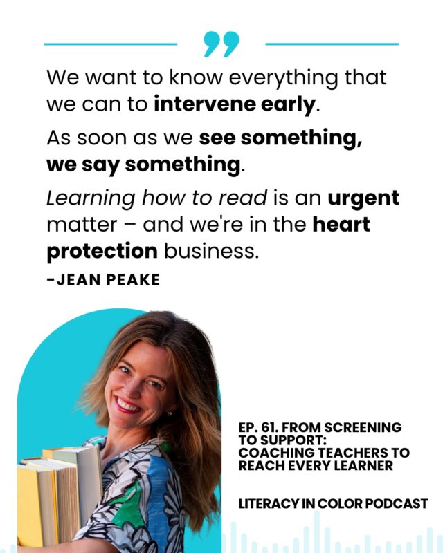 “Dyslexia is not a bad word here.” 💬

Episode 61 of Literacy in Color is one that every educator needs to hear.
Jean Peake (@myreadingjeanie ) shares what it looks like when a school truly celebrates neurodiversity, empowers teachers, and supports every learner—from screening to support.

We talk about universal screening, diagnostic assessments, early intervention, and the heart work behind teaching reading. ❤️

Comment SCREEN for a link 🔗 to listen — and for the whole Dyslexia Awareness Playlist!

#literacyincolor #literacyincolorpodcast #podcast #educationpodcast #podcastforteachers #podcastforeducators #dyslexia #dyslexiaawareness #dyslexiaawarenessmonth #dyslexic #dyslexiaadvocate #universalscreening